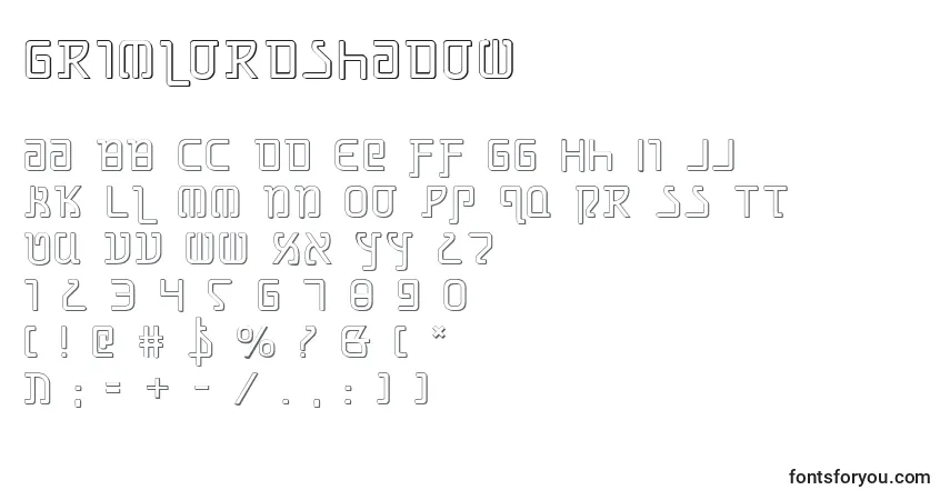 Шрифт GrimlordShadow – алфавит, цифры, специальные символы