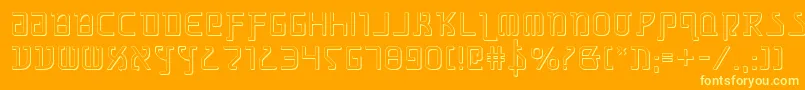 GrimlordShadow-Schriftart – Gelbe Schriften auf orangefarbenem Hintergrund