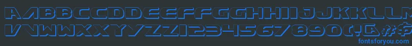 Xcelv3s Font – Blue Fonts on Black Background