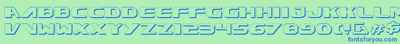 Xcelv3s Font – Blue Fonts on Green Background