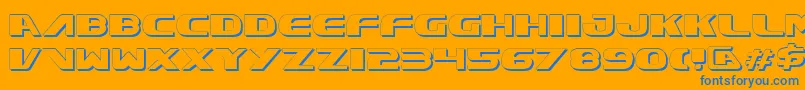 Xcelv3s Font – Blue Fonts on Orange Background