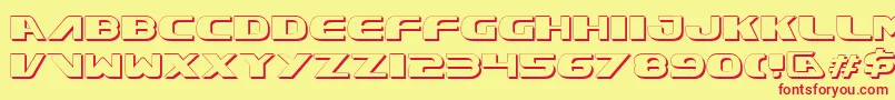 Xcelv3s Font – Red Fonts on Yellow Background