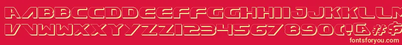 Xcelv3s Font – Yellow Fonts on Red Background