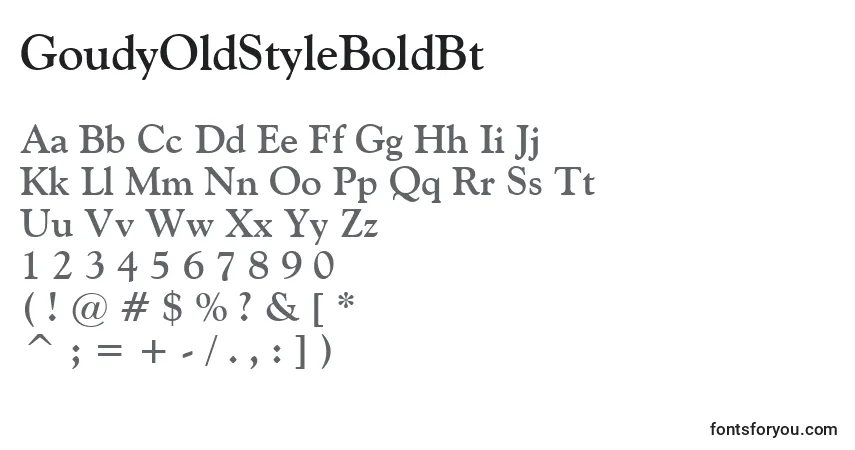 GoudyOldStyleBoldBtフォント–アルファベット、数字、特殊文字