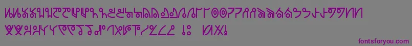 フォントDeadspaceUnitology – 紫色のフォント、灰色の背景