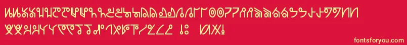 フォントDeadspaceUnitology – 黄色の文字、赤い背景