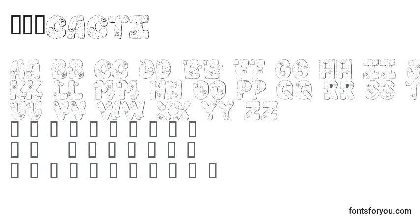 Schriftart 101Cacti – Alphabet, Zahlen, spezielle Symbole