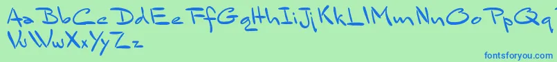 Czcionka BluelminSandsfort – niebieskie czcionki na zielonym tle