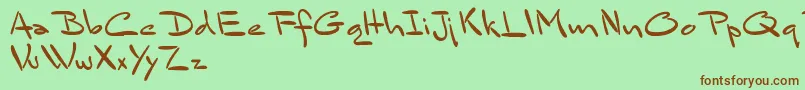 Czcionka BluelminSandsfort – brązowe czcionki na zielonym tle