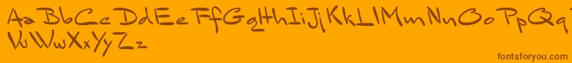 BluelminSandsfort-fontti – ruskeat fontit oranssilla taustalla