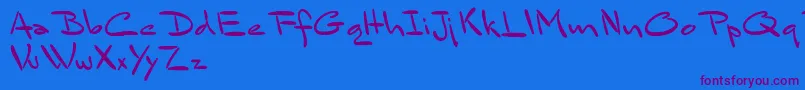 BluelminSandsfort Font – Purple Fonts on Blue Background