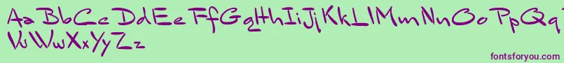 BluelminSandsfort Font – Purple Fonts on Green Background