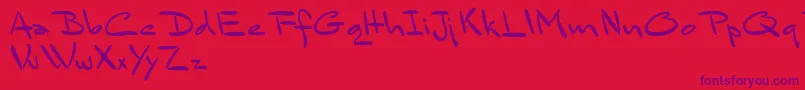 BluelminSandsfort Font – Purple Fonts on Red Background