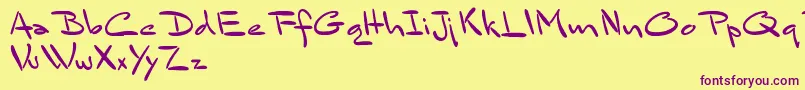 BluelminSandsfort Font – Purple Fonts on Yellow Background