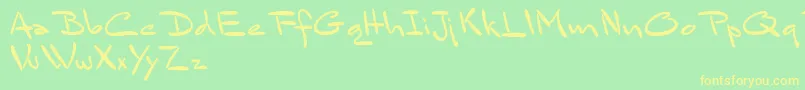 BluelminSandsfort-fontti – keltaiset fontit vihreällä taustalla