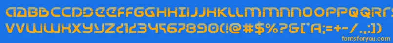 Universaljackhalf Font – Orange Fonts on Blue Background