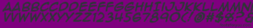 Animeace2Bld-fontti – mustat fontit violetilla taustalla