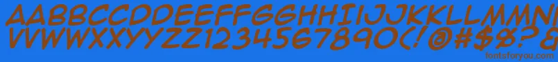 Animeace2Bld Font – Brown Fonts on Blue Background
