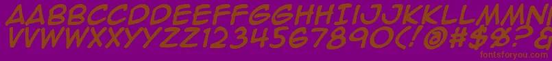 Animeace2Bld Font – Brown Fonts on Purple Background