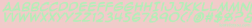 Animeace2Bld Font – Green Fonts on Pink Background