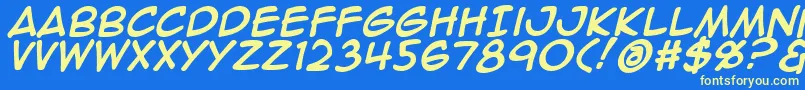 Animeace2Bld Font – Yellow Fonts on Blue Background