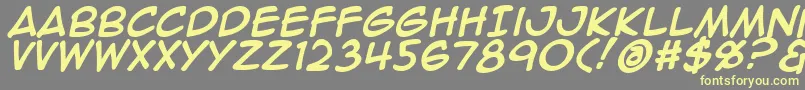Animeace2Bld Font – Yellow Fonts on Gray Background
