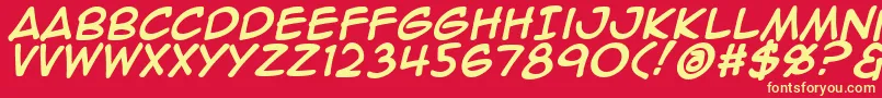 Animeace2Bld Font – Yellow Fonts on Red Background