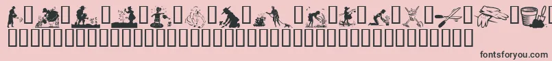 Więcej informacji o czcionce GardeningWithSue Czcionka GardeningWithSue – czarne czcionki na różowym tle