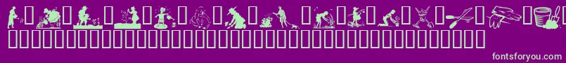 GardeningWithSue Font – Green Fonts on Purple Background