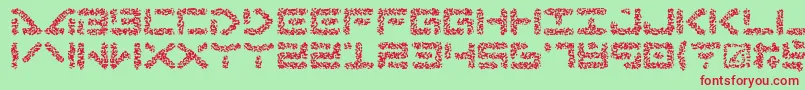 AbductionIv-Schriftart – Rote Schriften auf grünem Hintergrund