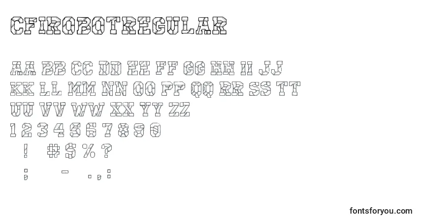 Fuente Cfirobotregular - alfabeto, números, caracteres especiales