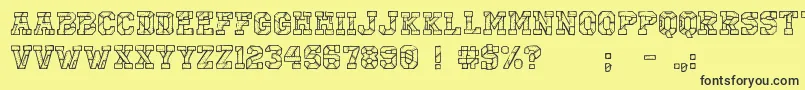 Cfirobotregular Font – Black Fonts on Yellow Background