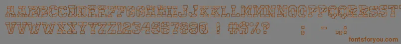 フォントCfirobotregular – 茶色の文字が灰色の背景にあります。