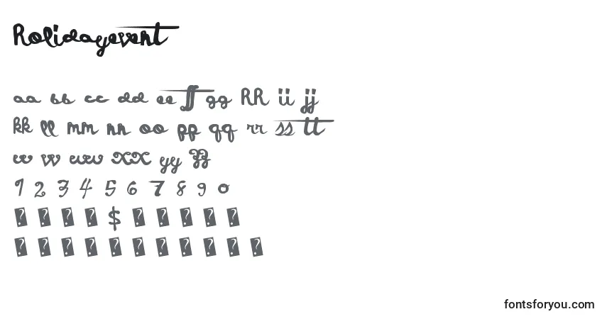 Шрифт Holidayevent – алфавит, цифры, специальные символы
