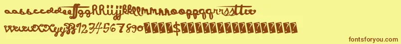 Holidayevent Font – Brown Fonts on Yellow Background