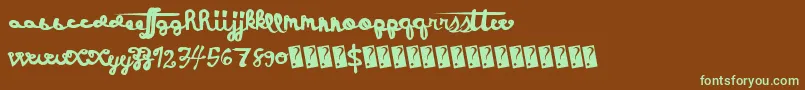 Holidayevent-fontti – vihreät fontit ruskealla taustalla