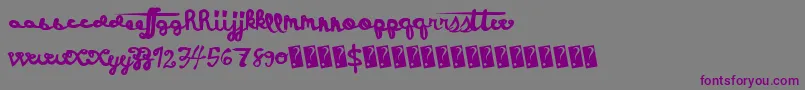 フォントHolidayevent – 紫色のフォント、灰色の背景