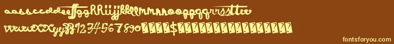Holidayevent Font – Yellow Fonts on Brown Background