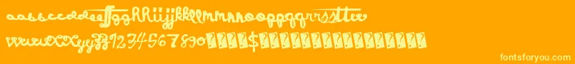 Holidayevent Font – Yellow Fonts on Orange Background