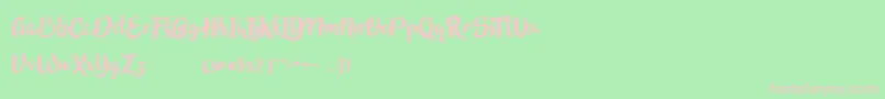 フォントInBlossomVintage – 緑の背景にピンクのフォント