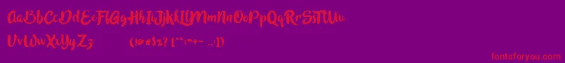 InBlossomVintage Font – Red Fonts on Purple Background