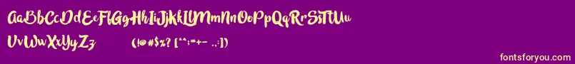 InBlossomVintage Font – Yellow Fonts on Purple Background