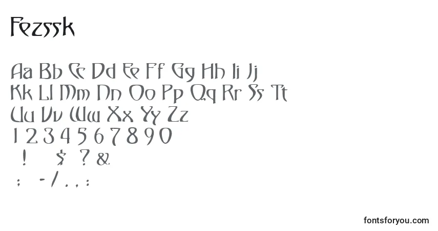 Schriftart Fezssk – Alphabet, Zahlen, spezielle Symbole