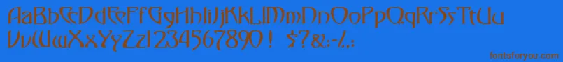 Fezssk-fontti – ruskeat fontit sinisellä taustalla