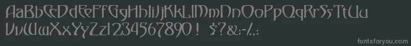 フォントFezssk – 黒い背景に灰色の文字