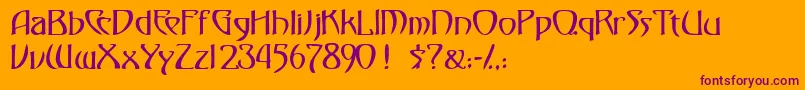 Fezssk Font – Purple Fonts on Orange Background