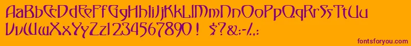 フォントFezssk – オレンジの背景に紫のフォント