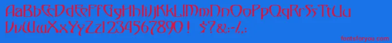 Fezssk Font – Red Fonts on Blue Background