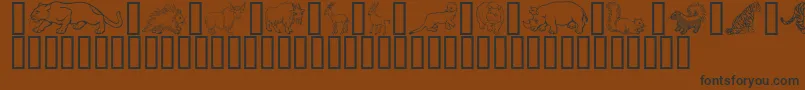 フォントGeWildKingdomPToZ – 黒い文字が茶色の背景にあります
