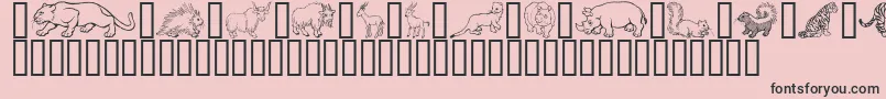 フォントGeWildKingdomPToZ – ピンクの背景に黒い文字